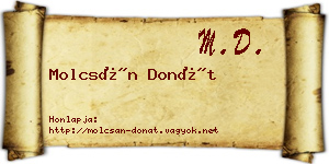 Molcsán Donát névjegykártya